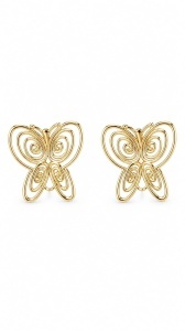 Cercei aur galben 14 K model FLUTURAS - Img 2