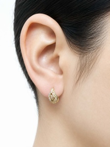 Cercei aur galben 14 K model FRUNZA
