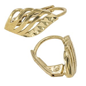 Cercei aur galben 14 K model GEOMETRIC - Img 2
