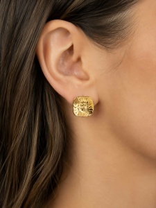 Cercei aur galben 14 K model PATRAT
