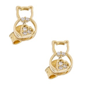 Cercei aur galben 14 K model PISICUTA