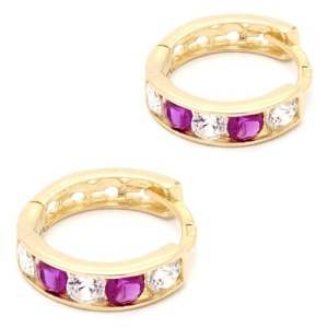Cercei copii nou nascuti aur galben 14 K model TORTITA - RED
