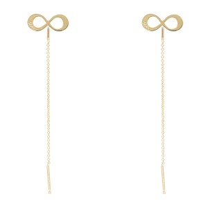 Cercei cu lant aur galben 14 K colectie ITALIA model INFINITY