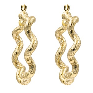 Cercei din aur galben 14 K colectie ITALIA model CREOLI
