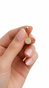Cercel pentru buric aur galben 14 K model ROTUND
