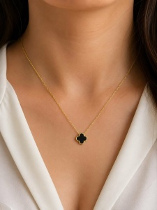 Colier aur galben 14 K colectie ITALIA model FLOARE - BLACK