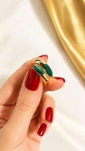 Inel aur galben 14 K colectie ITALIA model GREEN