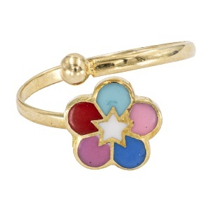 Inel copii aur galben 14 K model FLOARE - CURCUBEU