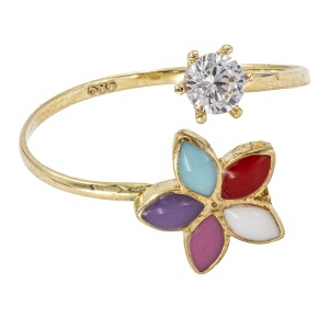 Inel copii aur galben 14 K model FLORICICA - CURCUBEU