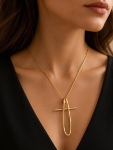 Lant cu pandantiv aur galben 14 K colectie ITALIA model CRUCE