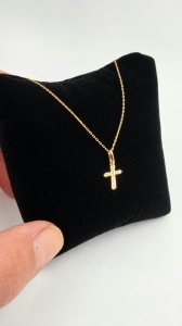 Lant cu pandantiv aur galben 14 K colectie ITALIA model CRUCE - Img 3