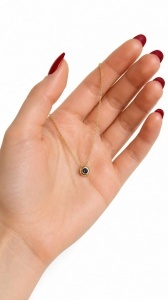 Lant cu pandantiv aur galben 14 K model ASPIRINA - BLUE - Img 2