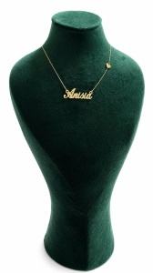 Lant cu pandantiv aur galben 14 K model NUME - ANISIA - Img 2