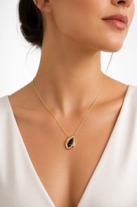 Lant cu pandantiv pietre naturale colectie ITALIA model SAFIR - Img 2