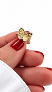 Set aur galben 14 K colectie noua ITALIA model FLUTURAS - Img 3