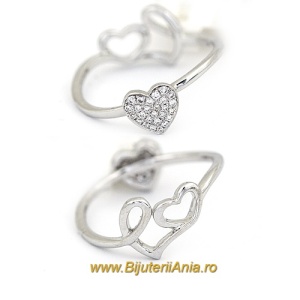 Bijuterii aur alb inel colectie noua diamante INIMIOARA