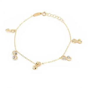 Bijuterii aur galben 14 K bratara colectie noua ITALIA model INFINITY - Img 3