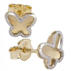 Bijuterii aur galben 14 K cercei colectie noua ITALIA model FLUTURAS - Img 3