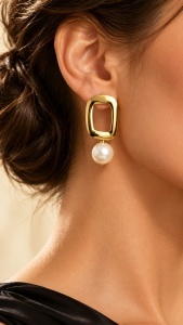 Bijuterii aur galben 14 K cercei colectie noua ITALIA model PERLA - Img 3