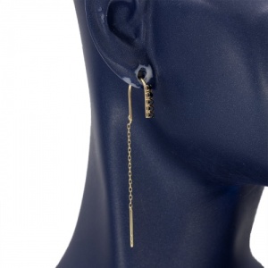 Bijuterii aur galben 14 K cercei colectie noua ITALIA model TENIS - BLACK - Img 2