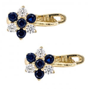 Bijuterii aur galben 14 K cercei colectie noua model FLORICICA BLUE
