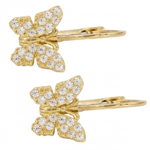 Bijuterii aur galben 14 K cercei colectie noua model FLUTURAS