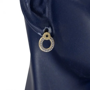 Bijuterii aur galben 14 K cercei colectie noua model GEOMETRIC - Img 4