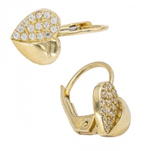 Bijuterii aur galben 14 K cercei colectie noua model INIMIOARA - Img 2