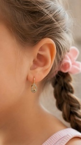 Bijuterii aur galben 14 K cercei colectie noua model LACRIMA