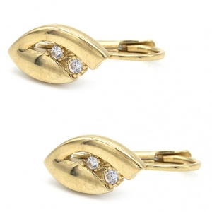 Bijuterii aur galben 14 K cercei colectie noua model OVAL