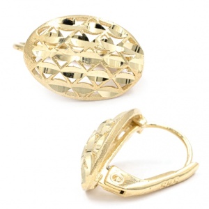 Bijuterii aur galben 14 K cercei colectie noua model OVAL - Img 2