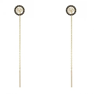 Bijuterii aur galben 14 K cercei colectie noua model POMUL VIETII - BLACK - Img 2