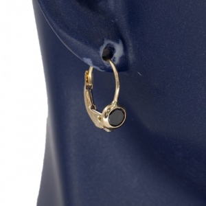 Bijuterii aur galben 14 K cercei copii colectie noua ITALIA model PIETRICICA - ONIX - Img 2