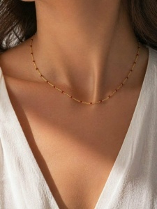 Bijuterii aur galben 14 K Colier colectie noua ITALIA model RED - Img 2
