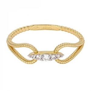 Bijuterii aur galben 14 K inel colectie noua model ABSTRACT - Img 3
