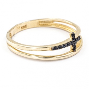 Bijuterii aur galben 14 K inel colectie noua model CRUCE - Img 2