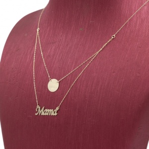 Bijuterii aur galben 14 K lant cu pandantiv colectie noua model MAMA - Img 2