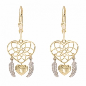 Bijuterii aur galben cercei colectie noua ITALIA model DREAM CATCHER - Img 2
