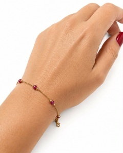 Bratara aur galben 14 K colectie ITALIA model BILUTE - RED