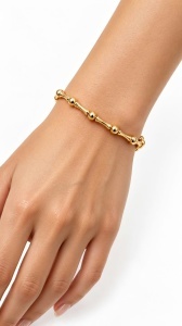 Bratara aur galben 14 K colectie ITALIA model BILUTE SI BAGHETA - Img 3