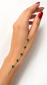 Bratara aur galben 14 K colectie ITALIA model FLOARE - Img 3