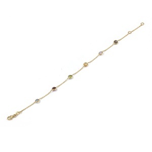 Bratara aur galben 14 K colectie ITALIA model PIETRE COLORATE - Img 2