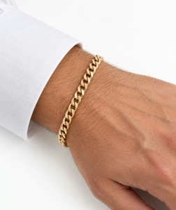 Bratara barbateasca aur galben 14 K colectie ITALIA model ZA IN ZA