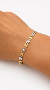 Bratara barbateasca aur galben si alb colectie ITALIA model GEOMETRIC - Img 2