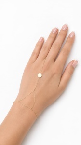 Bratara cu inel aur galben 14 K model BANUT