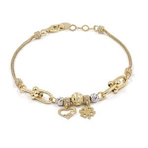 Bratara din aur 14 K model CHARM TRIFOI - Img 3