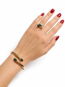 Bratara fixa aur galben 14 K colectie ITALIA model GREEN - Img 2