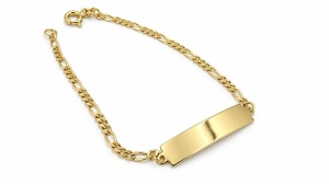 Bratara pentru copii aur galben 14 K model PLACUTA - Img 2