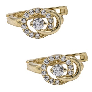 Cercei aur 14 K model GEOMETRIC