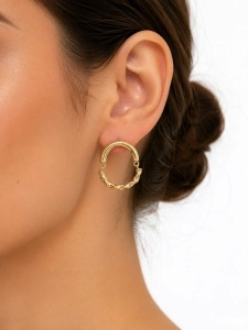 Cercei aur galben 14 K colectie ITALIA model CREOLI
